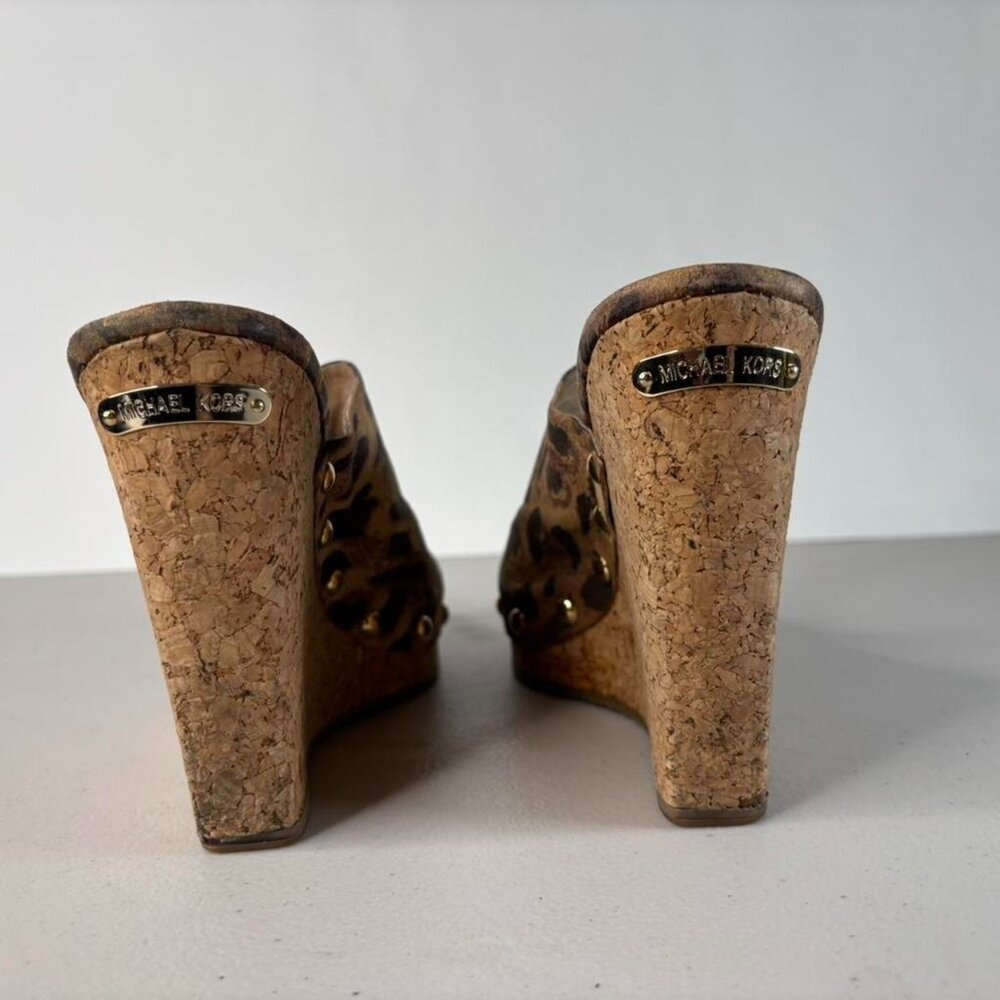 Michael Kors Belinda Leopard-Print Wedge Slide Sandals size 7 1/2 - Picture 4 of 4